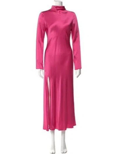 Pre-owned Lapointe Turtleneck Long Dress In Red