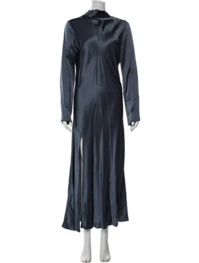 Pre-owned Lapointe Turtleneck Long Dress W/ Tags In Blue