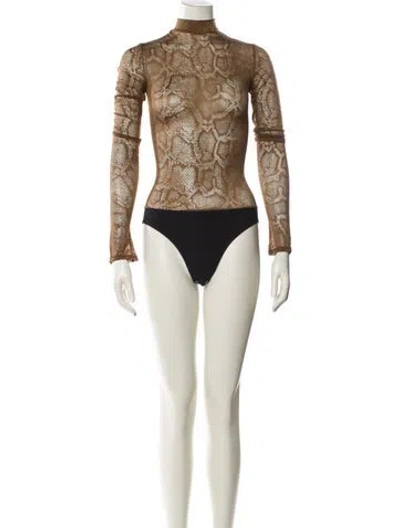 Pre-owned Lapointe Turtleneck Long Sleeve Bodysuit W/ Tags In Blue