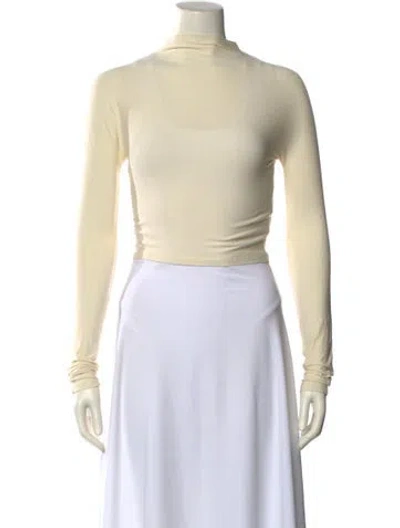 Pre-owned Lapointe Turtleneck Long Sleeve Crop Top W/ Tags In Neutral