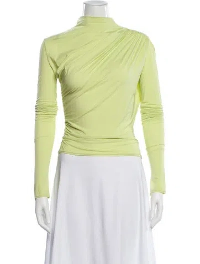 Pre-owned Lapointe Turtleneck Long Sleeve Top In Green