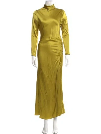 Pre-owned Lapointe Turtleneck Midi Length Dress In Green