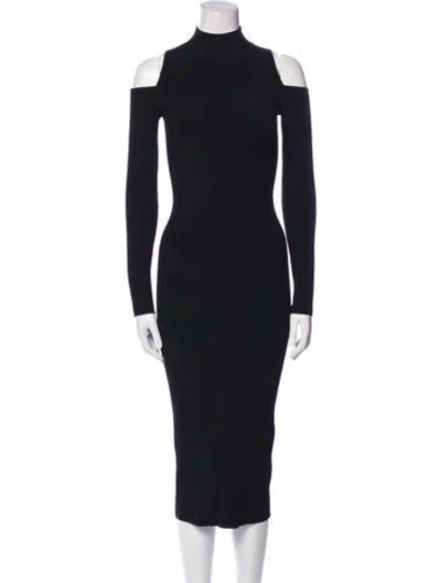 Pre-owned Lapointe Turtleneck Midi Length Dress W/ Tags In Blue