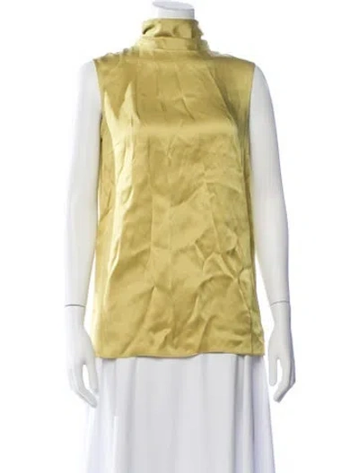 Pre-owned Lapointe Turtleneck Sleeveless Top In Green