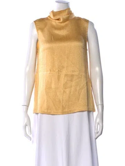 Pre-owned Lapointe Turtleneck Sleeveless Top In Yellow