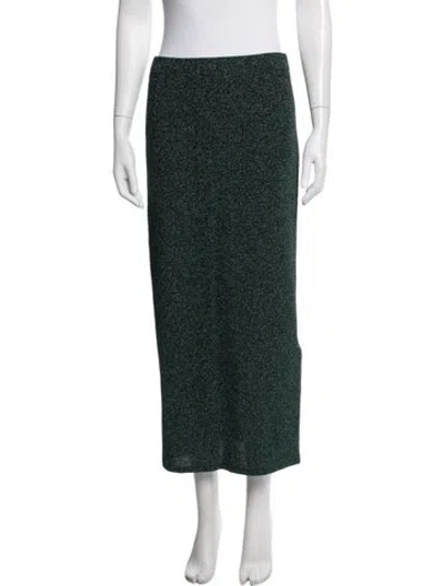 Pre-owned Lapointe Tweed Pattern Long Skirt In Green