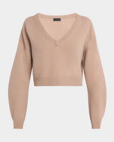 LAPOINTE V-NECK CASHMERE CROPPED SWEATER