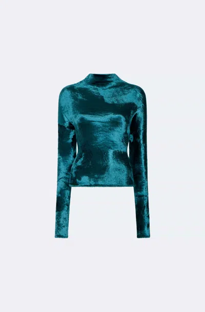 Lapointe Velvet Dolman Top In Blue