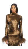 Lapointe Velvet Dolman Top In Brown