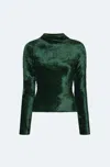 Lapointe Velvet Dolman Top In Forest