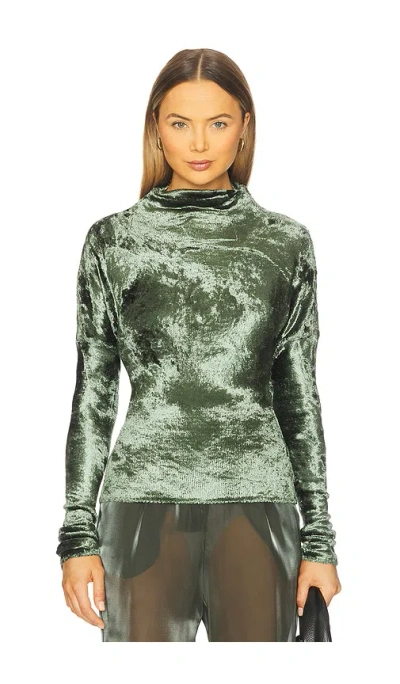 Lapointe Velvet Dolman Top In Green