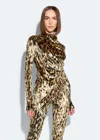 Lapointe Velvet Leopard Draped Top In Leopard
