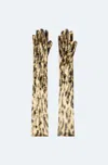 Lapointe Velvet Leopard Gloves In Leopard