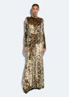 Lapointe Velvet Leopard Ruched Maxi Skirt In Leopard