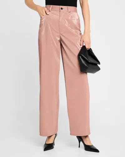 Lapointe Vinyl Straight-leg Pants In Mauve