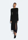 Lapointe Viscose Boatneck Dress In Black