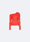 Lapointe Viscose One Shoulder Top In Poppy