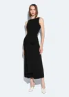 Lapointe Viscose Waist Tie Dress In Black