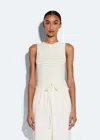 Lapointe Viscose Wide Ribbed Tank Top In Cream