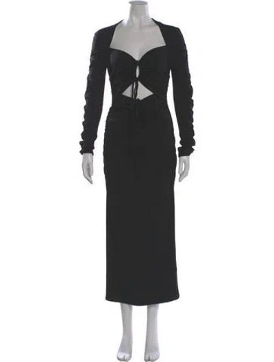 Pre-owned Lapointe V-neck Long Dress In Gray