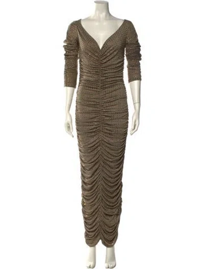 Pre-owned Lapointe V-neck Long Dress In Multi