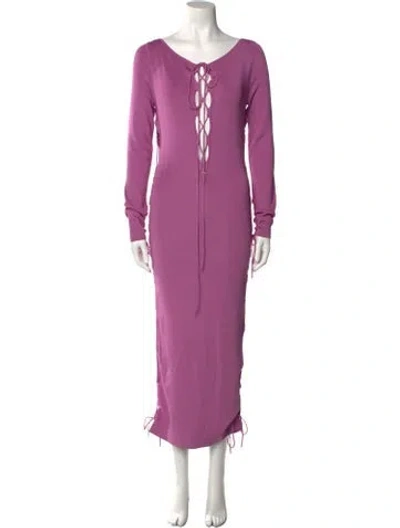 Pre-owned Lapointe V-neck Long Dress In Purple