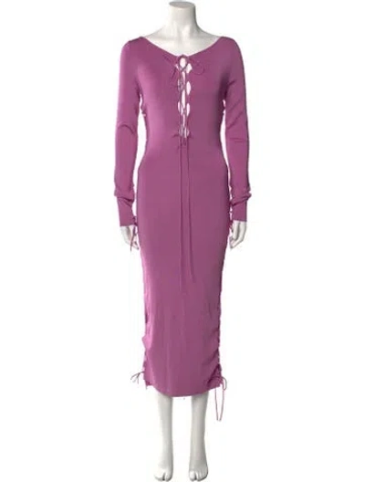 Pre-owned Lapointe V-neck Long Dress In Purple