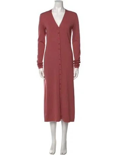 Pre-owned Lapointe V-neck Long Dress In Red