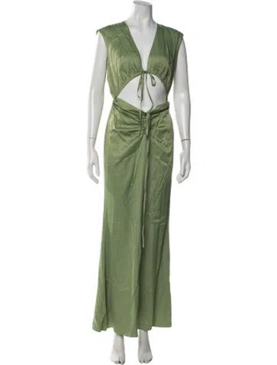 Pre-owned Lapointe V-neck Long Dress W/ Tags In Green