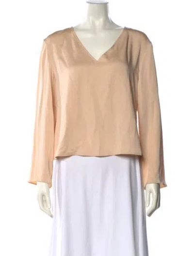 Pre-owned Lapointe V-neck Long Sleeve Blouse In Neutral