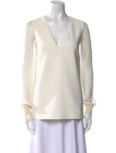 Pre-owned Lapointe V-neck Long Sleeve Tunic In Neutral