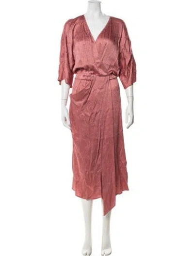 Pre-owned Lapointe V-neck Midi Length Dress In Neutrals