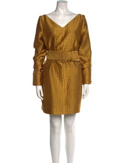 Pre-owned Lapointe V-neck Mini Dress W/ Tags In Gold