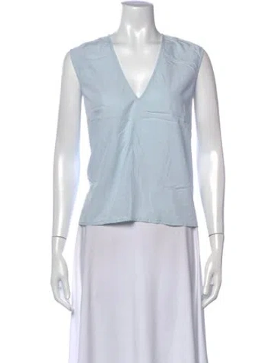 Pre-owned Lapointe V-neck Sleeveless Top In Blue