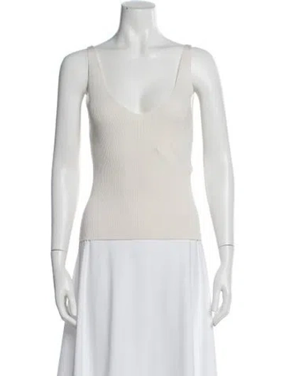 Pre-owned Lapointe V-neck Sleeveless Top In Neutral
