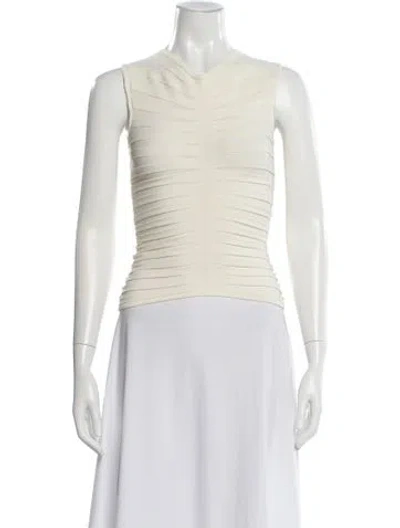 Pre-owned Lapointe V-neck Sleeveless Top W/ Tags In White