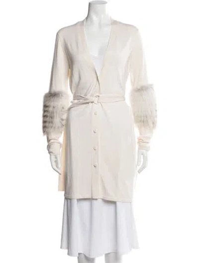 Pre-owned Lapointe V-neck Sweater W/ Tags In Neutral