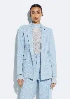 Lapointe Washed Denim Fitted Blazer In Light Indigo