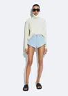 Lapointe Washed Denim Mini Short In Light Indigo