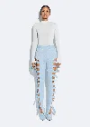 Lapointe Washed Denim Side Buckle Pant In Light Indigo