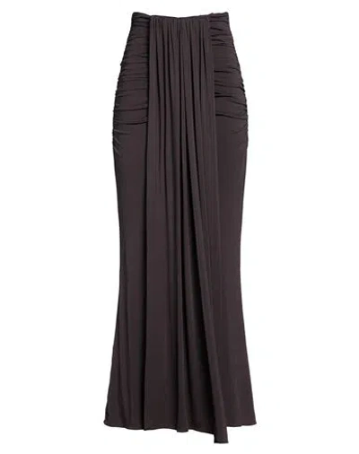 Lapointe Woman Maxi Skirt Dark Brown Size M Acetate, Elastane