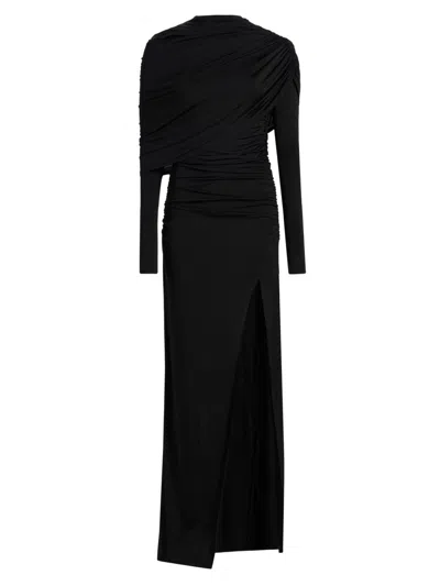 Lapointe Women's Jersey Ruched Shawl Gown In Black