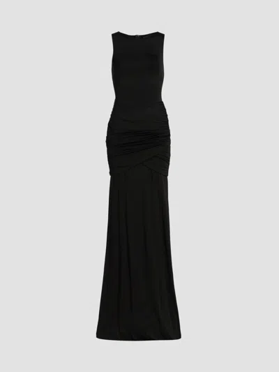 Lapointe Women's Jersey Sleeveless Shirred Gown In Black
