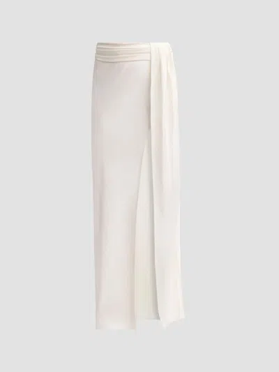 Lapointe Women's Lightweight Satin Asymmetric Maxi Skirt In Cream