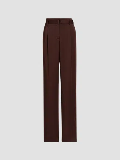 Lapointe Women's Lightweight Satin High-rise Belted Pants In Brown