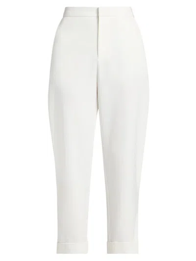 Lapointe Women's Matte Side-slit Crop Pants In White