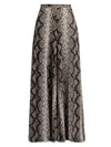 Lapointe Women's Python Print Mesh Wide-leg Pants In Multi