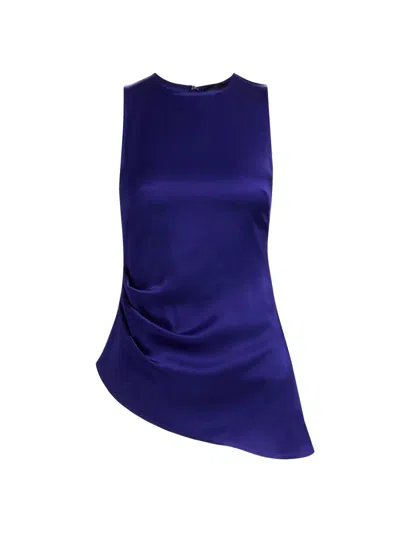 Lapointe Women's Satin Asymmetric Top In Blue