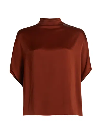 Lapointe Women's Satin Cape T-shirt In Brown