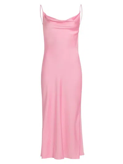 Lapointe Women's Satin Cowlneck Midi-dress In Pink